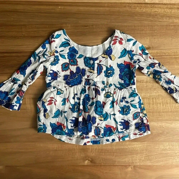 Janie and Jack Floral Top Long Flutter Sleeve, 18-24m - Picture 2 of 4